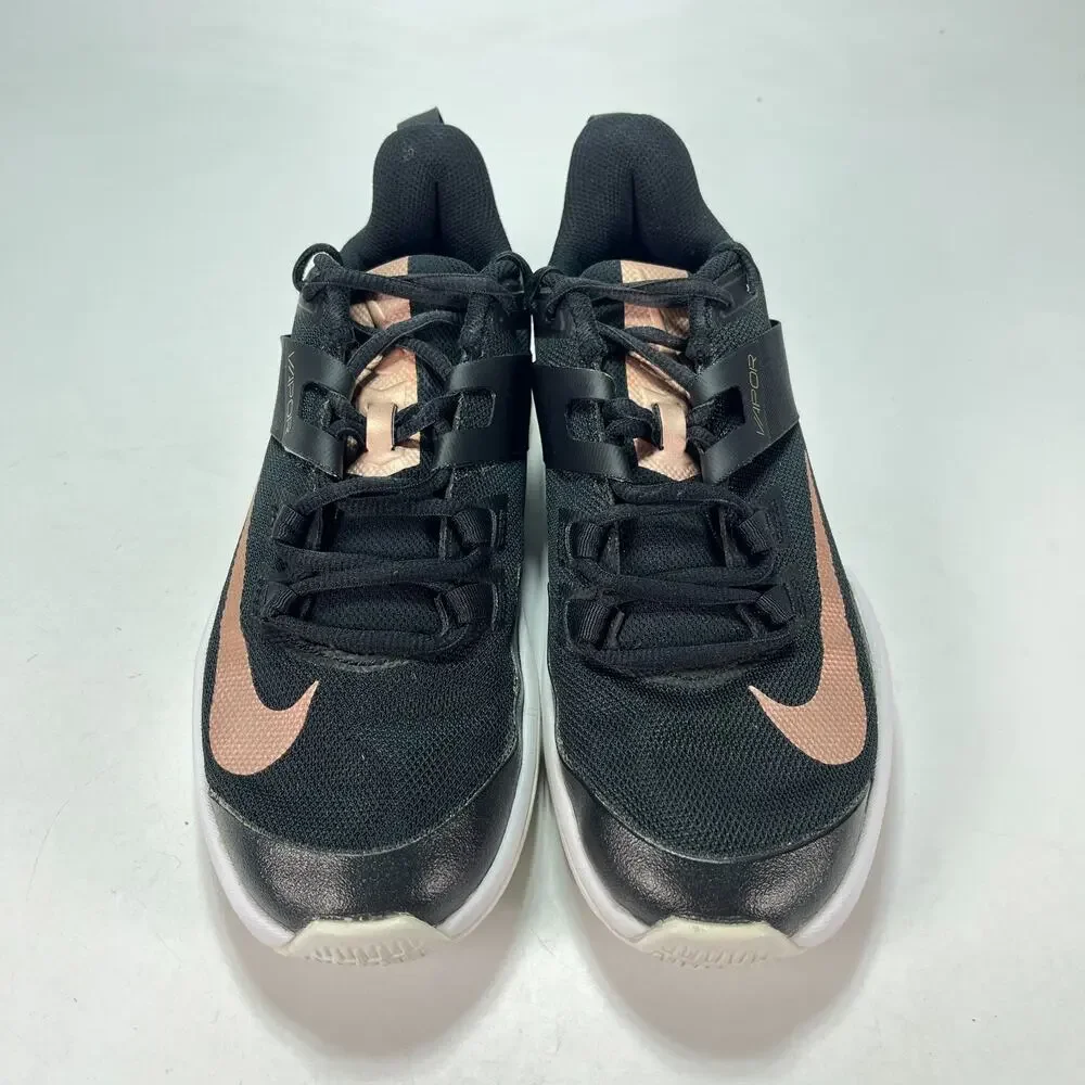 NikeCourt Vapor Lite Black Rose Gold Tennis Shoes DC3431-033 Women’s Size 8.5